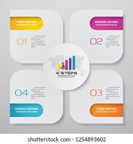 Simple&editable 4 steps process. Vector design for data presentation. EPS 10.	