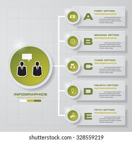 Simple&Editable 5 Steps chart diagrams template/graphic or website layout. Vector.