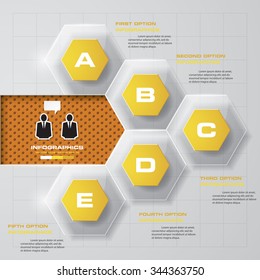 Simple&Editable 5 Steps chart diagrams template/graphic or website layout. Vector.