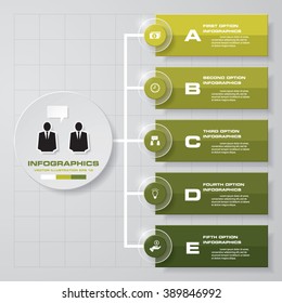 Simple&Editable 5 Steps chart diagrams template/graphic or website layout. Vector.