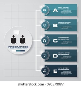 Simple&Editable 5 Steps chart diagrams template/graphic or website layout. Vector.