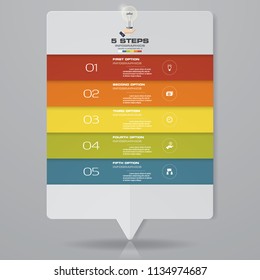 Simple&editable 5 steps process. Infographics element for presentation. EPS 10.
