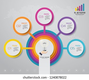 Simple&editable 5 steps process. Vector design for data presentation. EPS 10.	