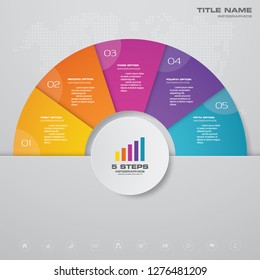 Simple&editable 5 steps process. Vector design for data presentation. EPS 10.	