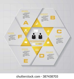 Simple&Editable 6 Steps chart diagrams template/graphic or website layout. Vector.