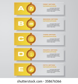 Simple&Editable abstract 5 steps order diagrams. Graphic/infographics elements.Vector illustration.