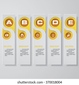 Simple&Editable abstract 5 steps order diagrams. Graphic/infographics elements.Vector illustration.