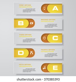 Simple&Editable abstract 5 steps order diagrams. Graphic/infographics elements.Vector illustration.