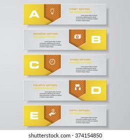 Simple&Editable abstract 5 steps order diagrams. Graphic/infographics elements.Vector illustration.