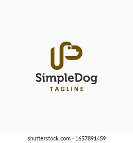 simplest dog logo design inspriation . letter sp logo design template . simple dog logo design