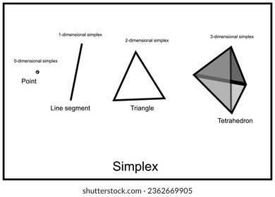 Simplex or simplexes or simplices - generalization of the notion of a triangle or tetrahedron to arbitrary dimensions