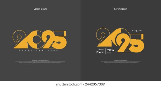 The simplicity of the 2025 New Year design reflects those who like it. Design with a specific purpose in mind. Examples for designing a 2025 calendar, poster and book cover.