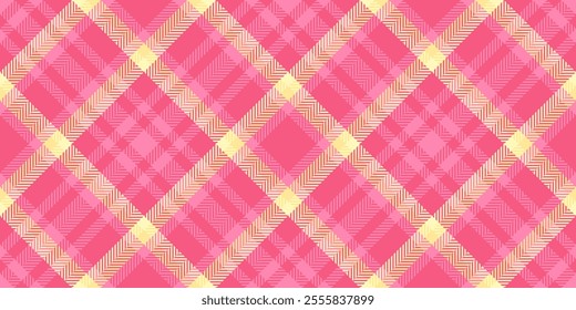 Simplicity background texture plaid, customizable check vector tartan. Bandana textile pattern seamless fabric in red and pink colors palette.