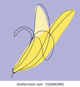 Simplicity banana fruit freehand continuous line drawing flat design.Vector illustration.
