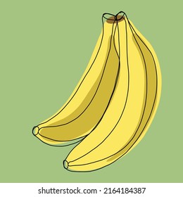 Simplicity banana fruit freehand continuous line drawing flat design.Vector illustration.