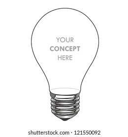 Simplicity bulb isolated on white. Vector design.