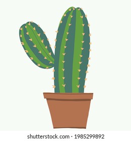 Diseño plano de planta de cactus de simplicidad a mano alzada. Ilustración vectorial.