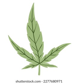 Einfachheit cannabis Blatt Freehand und Zeichnung flach design.Vektorgrafik.