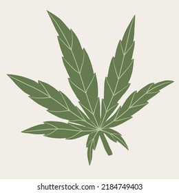 simplicity cannabis leaf freehand drawing.vector illustration.