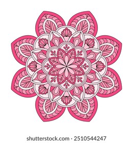 Página de libro para colorear de mandala de color de Simplicity Center. Páginas fáciles de libros para colorear de mandala para que los adultos se relajen, las experiencias dan alivio. Archivo de Vector de tamaño variable