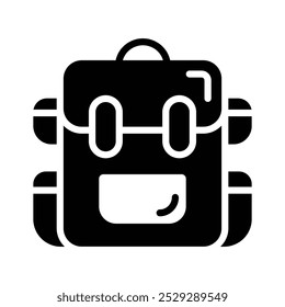 Simplicity and clarity were kept in mind when designing the vector icon of the backpack.