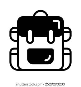 Simplicity and clarity were kept in mind when designing the vector icon of the backpack.