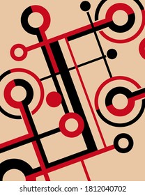 Cartel de color de simplicidad con formas abstractas. Pancarta de diseño geométrico abstracto. 