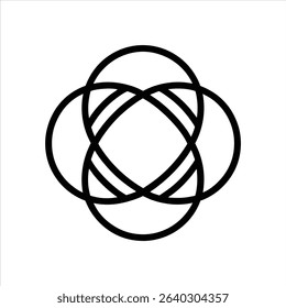 Simplicity in Design Interlocking Circles Vector Icon