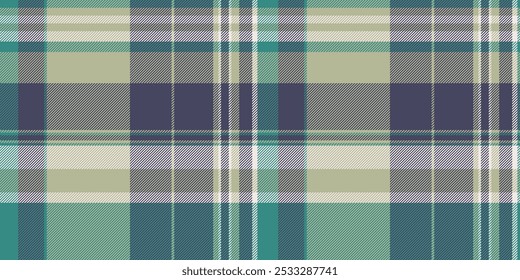 Simplicity fabric pattern tartan, internet texture seamless plaid. Marketing check vector textile background in pastel and teal colors palette.