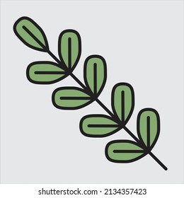 simplicity floral leaf drawing flat design.vector illustration.