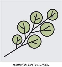simplicity floral leaf drawing flat design.vector illustration.
