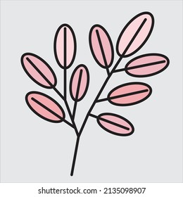 simplicity floral leaf drawing flat design.vector illustration.
