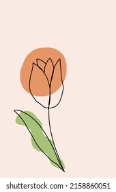 Simplicity flower freehand continuous line drawing flat design.Vector illustration.
