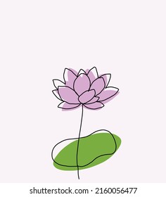 Simplicity flower freehand continuous line drawing flat design.Vector illustration.