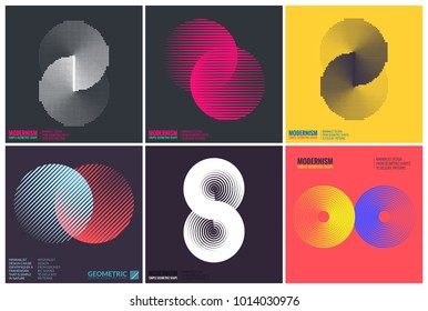 Simplicity Geometric Design Set Clean Lines and Forms In multi colors and gradient