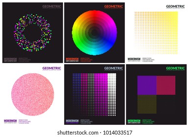 Simplicity Geometric Design Set Clean Lines and Forms In multi colors and gradient