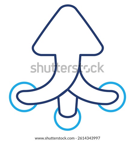 Simplicity icon represented by Arrows converge in one direction Dual Line style.