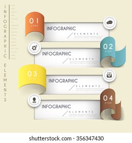 simplicity infographic design with paper banner elements