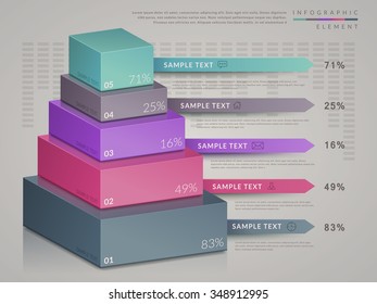 simplicity infographic template design with 3d isometric chart