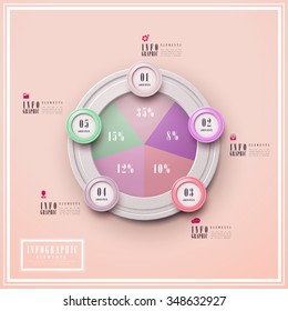 simplicity infographic template design with circular elements