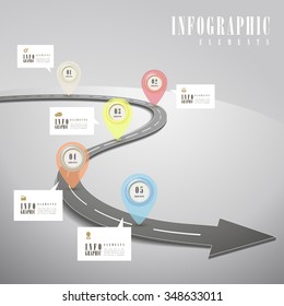 diseño de plantillas de infografía simplificada con carretera extendida