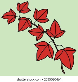 Simplicity ivy freehand drawing flat design. Vector illustration.