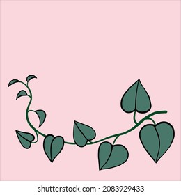 simplicidad ivy diseño plano a mano alzada.ilustración vectorial.