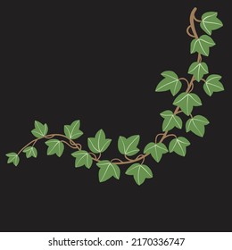 Diseño plano de hiedra de sencillez a mano alzada. Ilustración vectorial.