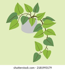 Diseño plano de hiedra de sencillez a mano alzada. Ilustración vectorial.