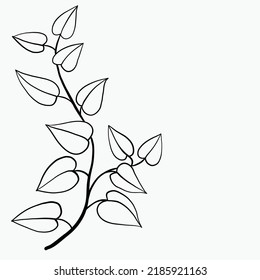 Diseño plano de hiedra de sencillez a mano alzada. Ilustración vectorial.