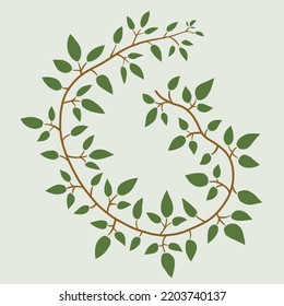 Simplicity ivy freehand drawing flat design. Vector illustration.
