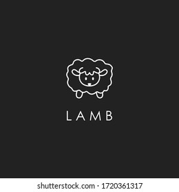 simplicity lamb logo,vector lamb lamb outline icon. Isolated lamb label