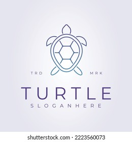 simplicity line of turtle logo icon vector template illustration design