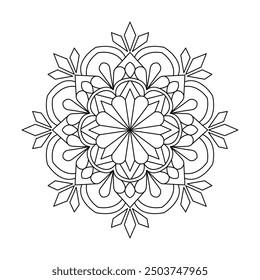 Simplicity Manifestation mandala coloring book page. Easy Mandala Coloring Book Pages for Adults to Relax, Experiences Give Relief. Resizeable Vector File